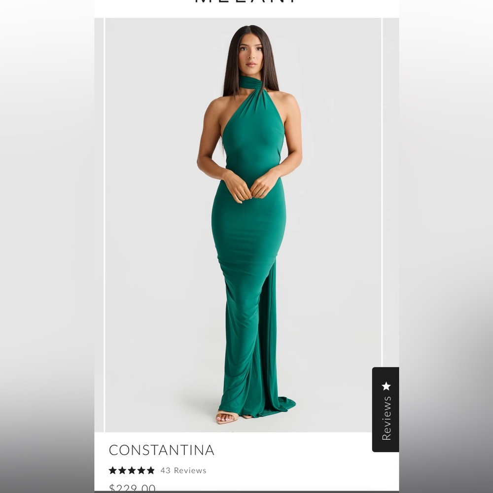 Elegant Green Halter Neck Dress